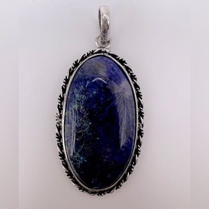 Sodalite Silver Plated Necklace Pendant